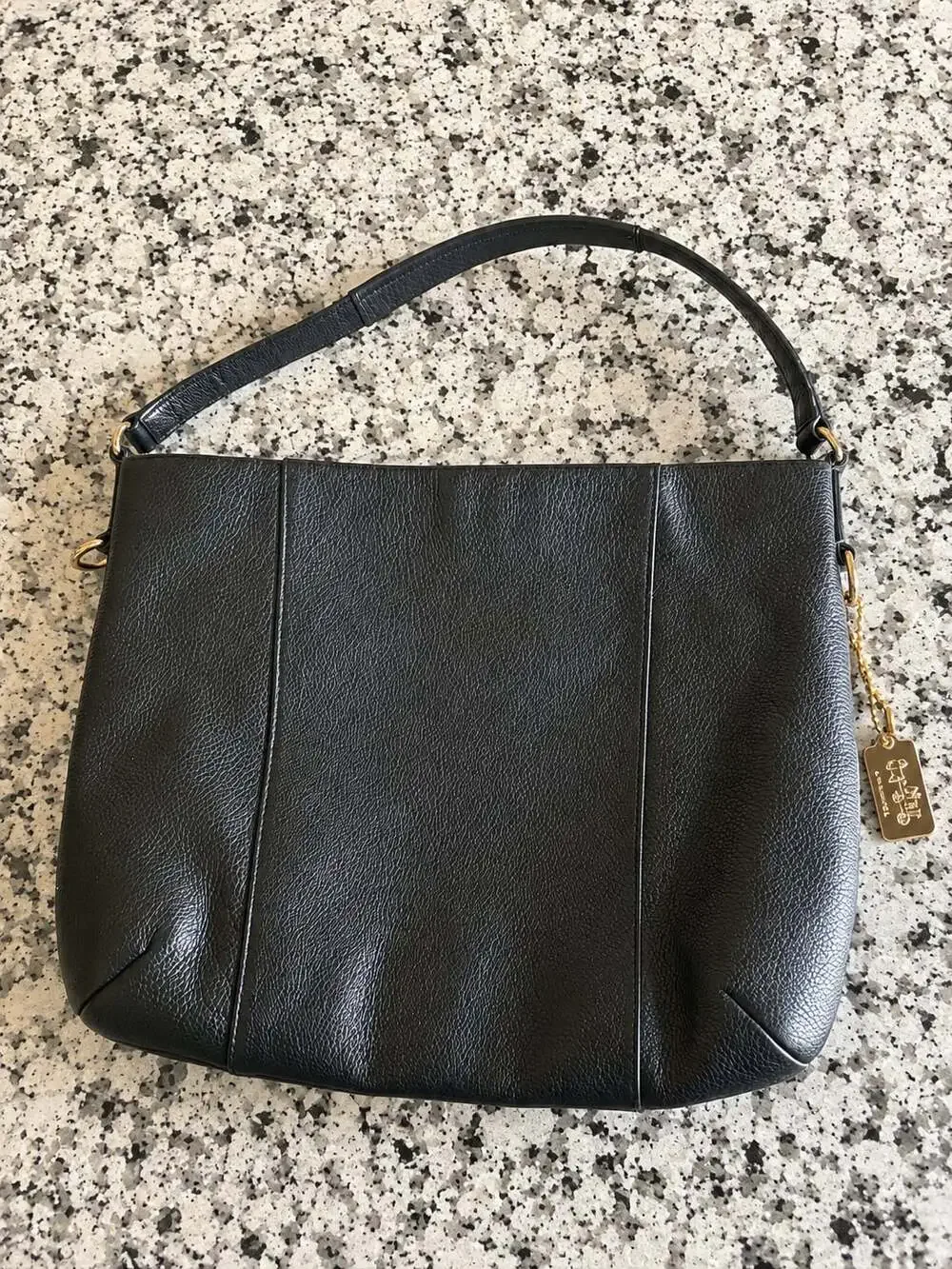 Coach Scout Hobo Black Pebble Leather Shoulder Bag